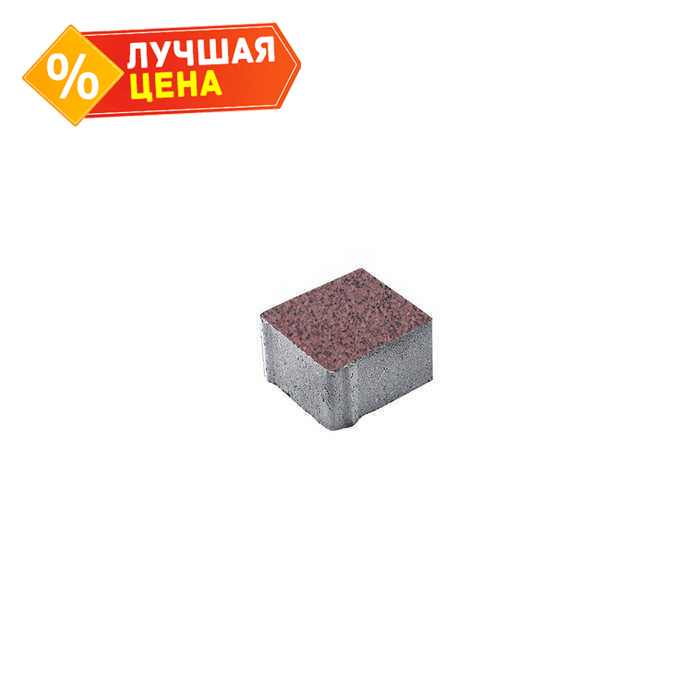 Плитка тротуарная Квадрат (ЛА-Линия) Б.2.К.6 Гранит+ красный с черным 200x200x60 мм